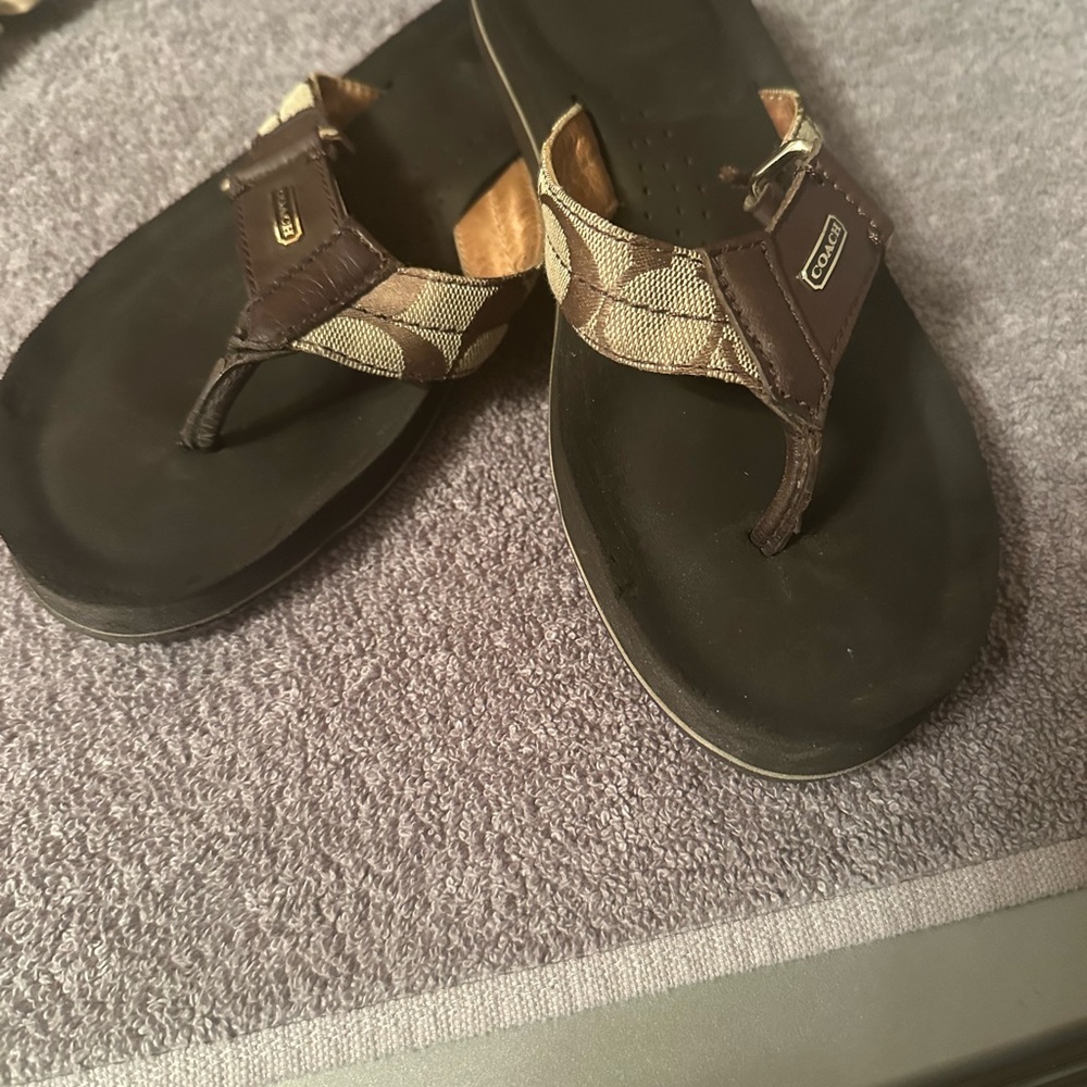 Coach Brown and gold Sandals